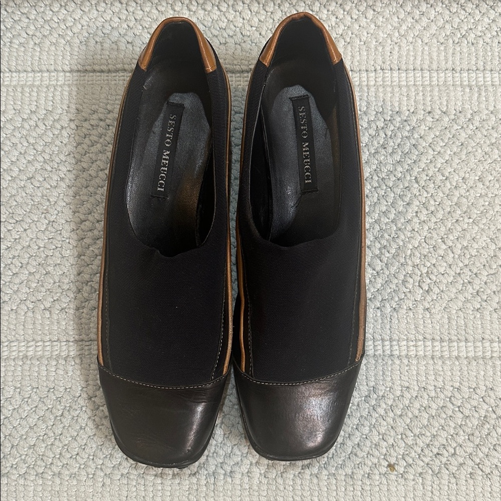 Sesto Meucci Black and Brown Slip-On Shoes - Picture 2 of 5